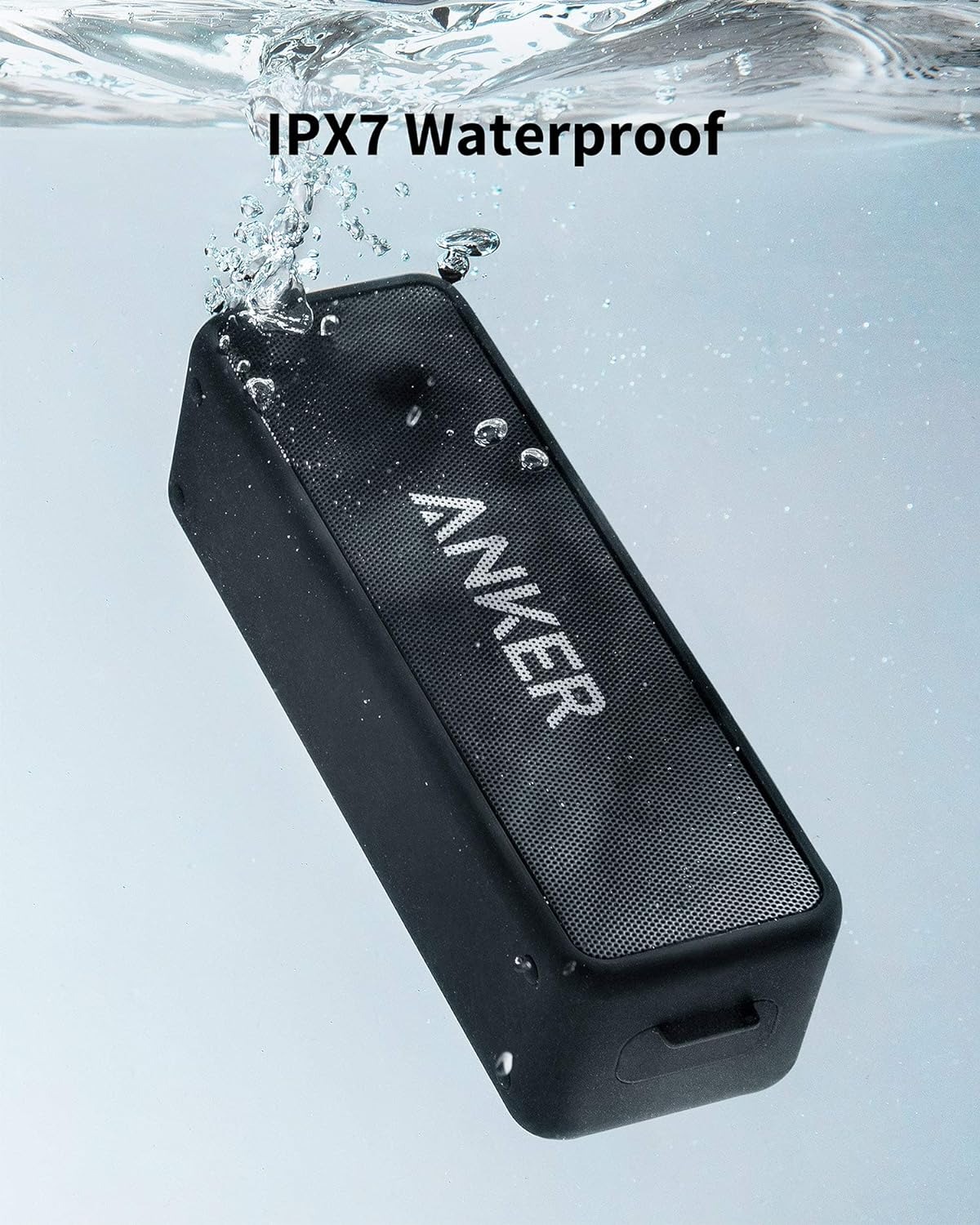 Bocina portátil Anker Bluetooth, resistente al agua