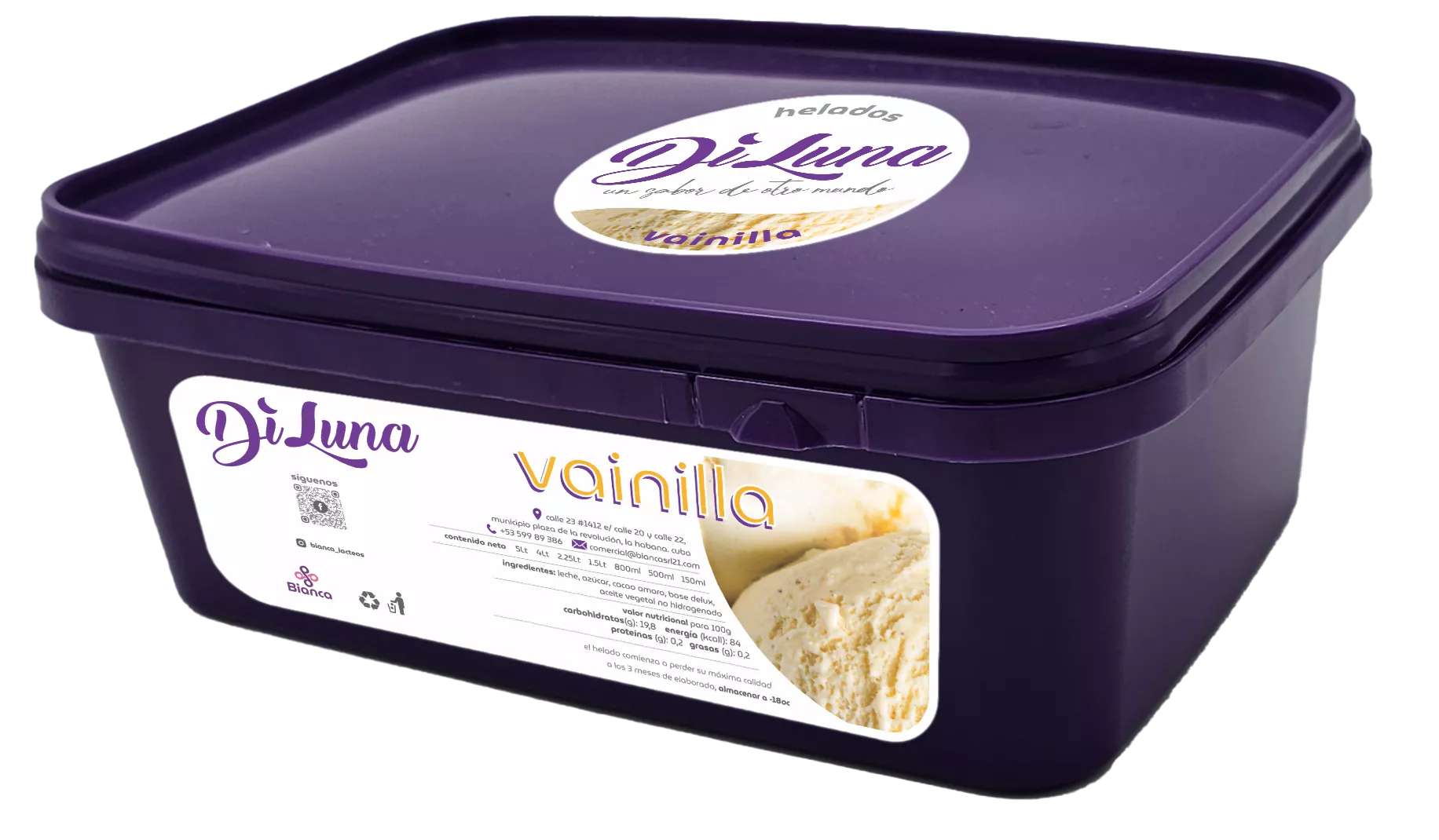 Helado de Vainilla 0.8Lt